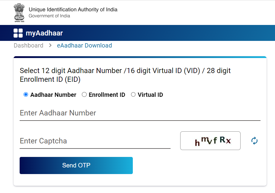 how to download aadhar card